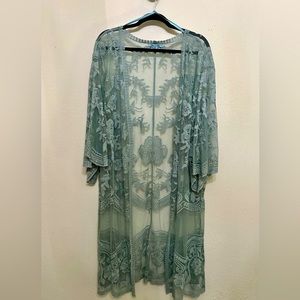 She & Sky lace duster, kimono, lingerie topper, or swimsuit coverup. M/L
